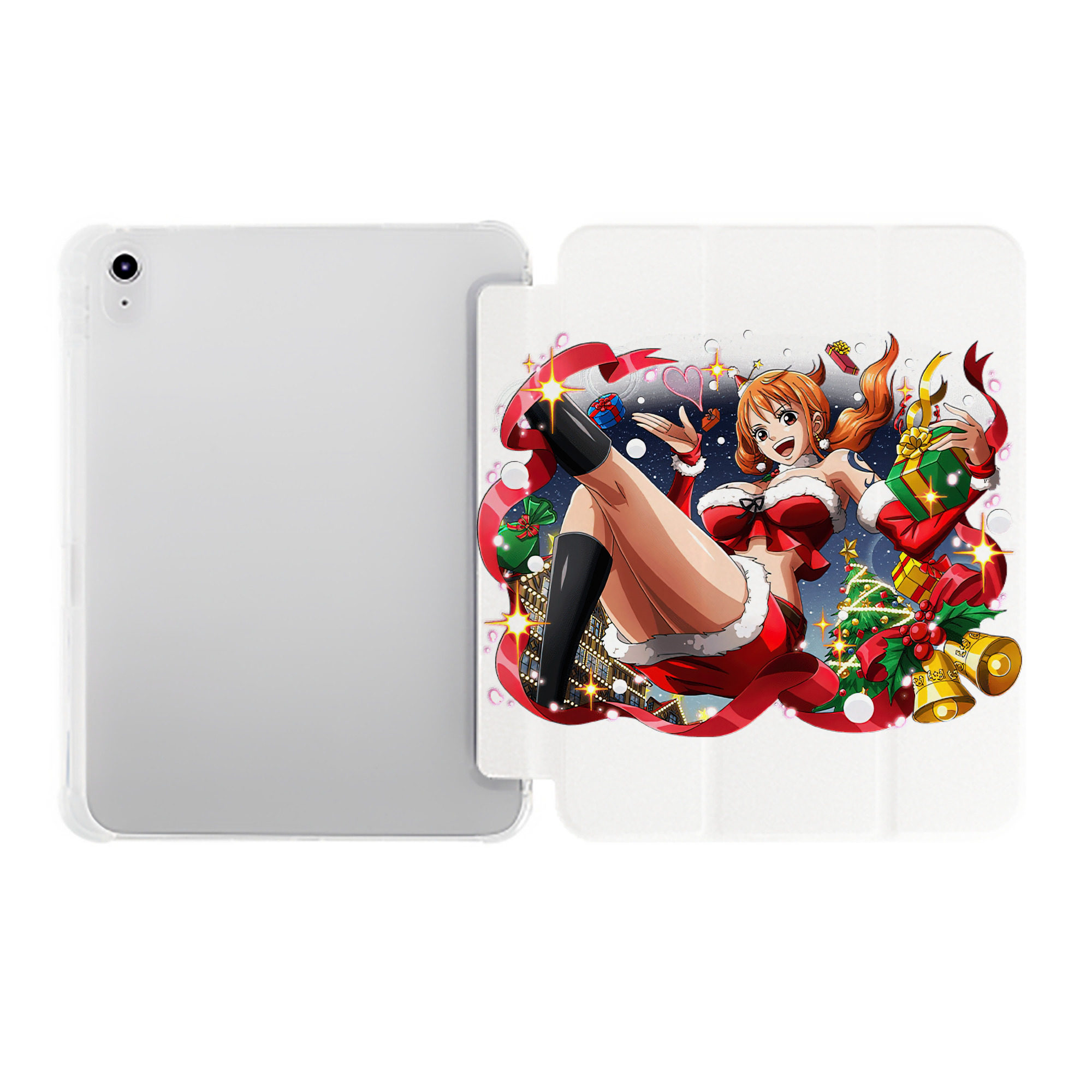 （画像用） ワンピース ナミ ONE PIECE Nami IPad ケース ペン収納付き 三つ折りスタンド PUレザー×シリコン 対応機種9.5/10.5/10.9インチ